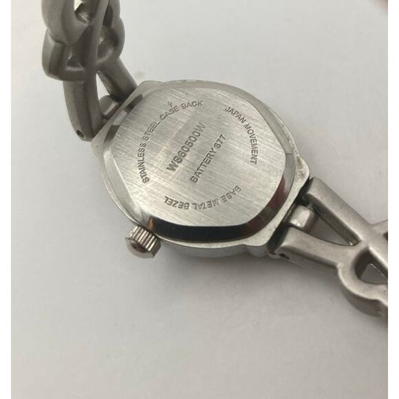 Elegant Womens Pearl Like  Quartz Watch Stretch Band w/ Hearts New Battery - Picture 2 of 6